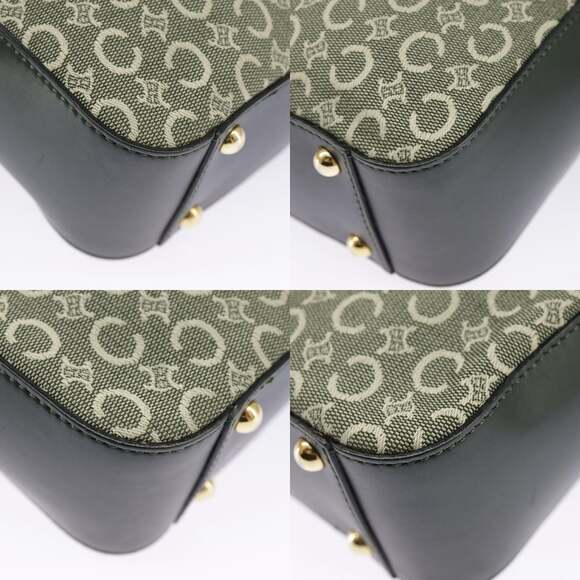 CELINE C Macadam Canvas Hand Bag Gray Gold - Picture 10 of 13